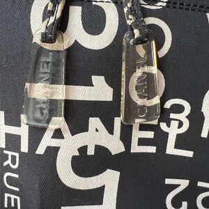 CHANEL Black White By The Sea Top Handle 2 Way Vanity Case Shoulder Purse Bag